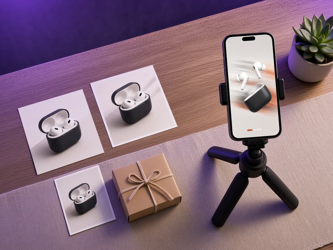Product video: still photos to vertical shoppable clip